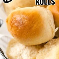 rolls stacked on top of each other with the title overlay that reads, how to make bread rolls