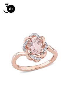 1.17ctw Morganite And 0.10ctw Diamond 10k Rose Gold Ring Ring Spacer, School Jewelry, Popular Jewelry, Womens Glasses, Jewelry Maker, Morganite, Turquoise Jewelry, Jewelry Making Beads, Rose Gold Ring