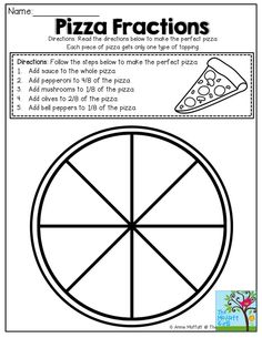 a pizza fraction worksheet for kids