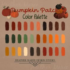 the pumpkin patch color palette is shown