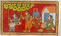 Culture People, Kalamkari Painting, Tanjore Painting, Madhubani Art, Indian Folk Art, Indian Culture, Indian Paintings