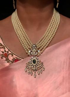 Gems Jewelry Indian, Pearl Haaram Designs, Pearl Necklace Designs Indian, Pearl Haram Design, Mutyala Haram Designs, Pearl Sets Jewellery Indian, Pearl Gold Necklace Indian, Victorian Jewellery Designs