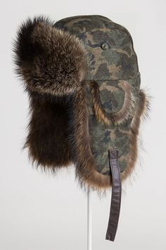 Melton Camo Trapper Hat with Raccoon Fur Trim | Overland Fluffy Russian Hat, Cossack Hat, Hats Cowboy, Dapper Man, Russian Hat, Mountain Men, Aviator Hat, Old Western, Types Of Hats