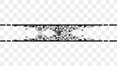 a black and white striped background with flowers on the border, borders, line, pattern png and psd