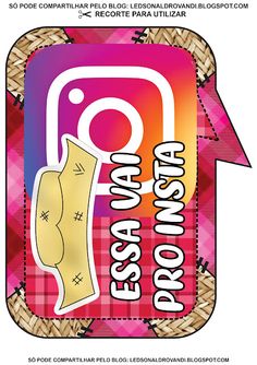 an image of a pink and yellow sticker with the words esqsa do pais