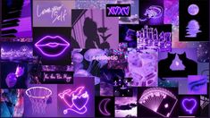 the collage is filled with neon lights