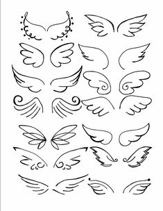 an image of wings drawn in black and white