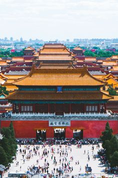 an aerial view of the forbidden city in china