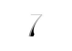 the number seven is shown in black and white