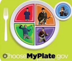 a plate with four different people on it and the words choose my plate go written below