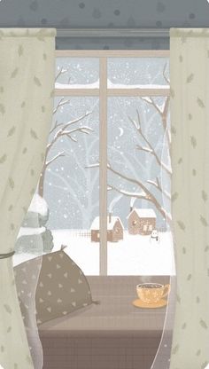 an image of a snowy day outside the window