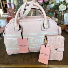 Cute Pink Bag I Know My Girlies That Love A Pink Bag Brand New Cute Pink Bag, Pink Purses, Juicy Couture Clothes, Pink Suitcase, Cute Luggage, Juicy Couture Purse, Juicy Couture Handbags, Uniqlo Bags