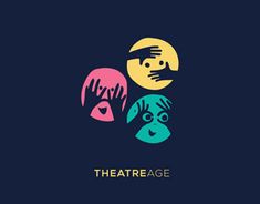 the theatrege logo with two hands reaching out to another person's head, in front of a full moon