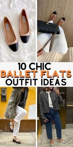 Elevate your style with chic ballet pumps outfit inspirations. See how to pair these classic shoes with jeans for outfits that show elegance and simplicity, ideal for those who love a minimalist aesthetic. Ballet Pumps Outfit, Chic Ballet Flats