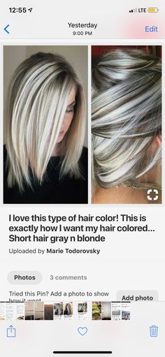 Blonde Hair With Grey Highlights, Types Of Hair Color, Grey Hair Inspiration, Women Hairstyles Medium, Silver Hair Color