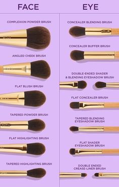 Makeup Brush Guide, Essential Makeup Brushes, Brush Guide, Natural Make Up Looks