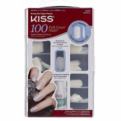 Kiss 100 Nails Active Square are full cover artificial nails are made to wear nail polish longer than natural nails without chipping. These artificial nails are available in a variety of lengths, shapes and sizes, kiss nails come with max speed, professional nail glue for a secure hold every time. Kit Contains : 100 Nails, Nail glue 0.1 oz Kiss Glue On Nails, Gel French Tips, Cover Nails, Easy Nail Designs, Natural Nail Art, Ongles Nails, Kiss Nails