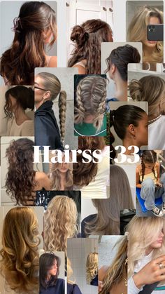 Hair Ideas For Shorter Hair, Preppy Hairstyles, Hair For School, Hairstyle Examples, Hair Styles To Try, Peinados Recogidos, School Hair, Hairdos For Curly Hair, Hairstyle Inspo