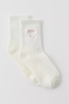 - 80% Cotton, 18% polyester, 2% spandex Cute Socks Aesthetic, Aesthetic Socks, Socks Aesthetic, Crew Sock, Cute Socks, Shop Icon, Thrift Shopping, White Sock, Cute Bows