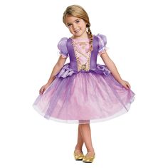 Rapunzel, Rapunzel let down your hair! Jump into new adventures in our adorable Rapuzel dress with character cameo and ribbon detail on bodice and sheer fabric overlay on skirt. Care Instructions: Hand Wash Cold. Do Not Bleach. Line Dry. Cool Iron If Needed. Do Not Dry Clean. Purple Tulle Skirt, Disney Princess Halloween, Rapunzel Costume, Rapunzel Disney, Disney Princess Costumes, Rapunzel Dress, Classic Halloween Costumes, Disney With A Toddler, Disney Princess Rapunzel