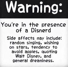 a sign that says warning you're in the presence of a disney