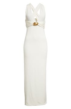 TOM FORD Plunge Neck Stretch Sable Evening Gown | Nordstrom Tom Ford Gown, Neck Stretches, The Drama, Rear View, Evening Gown, Pearl White, Tom Ford, Evening Gowns, Open Back