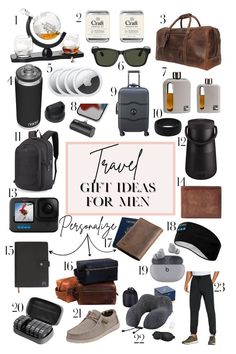 Travel Gift Ideas for Men. Top ideas Gift For Someone Traveling, Travel Gift Basket, Travel Kit Gift, Gift Baskets For Him, Gift Guide For Men, Boyfriend Gift Basket, Gift Baskets For Men, Travel Gift Ideas, Princess Gifts