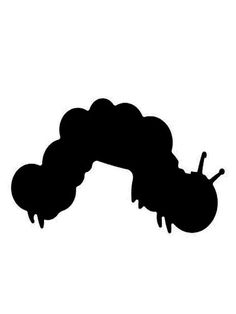 a black and white silhouette of a caterpillar