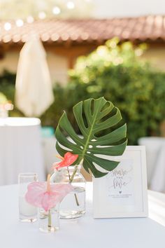 the table is set up for a wedding reception