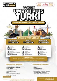 the flyer for umroh plus turki