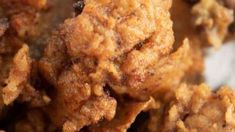 closeup of fried food items displayed on plate