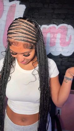 Lemonade Braids With Knotless Boho, Flip Over Fulani Braids Quick Weave, Chris Cross Braids, Trending Braided Hairstyles, Hairstyles Braids, Lemonade Braids Hairstyles, Braided Hairstyles For Black Women Cornrows, Feed In Braids Hairstyles, Cute Braided Hairstyles