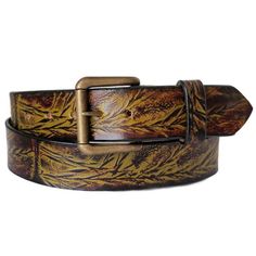 A real life imprint derived from native wild grass, a truly "green" construction. -Made from premium full-grain American cowhide and built to last. Won't rip, split or peel apart like store-bought impostors!-Oh Snap! Belt comes included with a stylish plain buckle attached with a durable snap allowing for interchangeable belt Buckles.-Belts are pictured without holes punched but are custom-sized with a range of 5 holes when ordered.-Handcrafted in the heart of Pike Place Market, Seattle, WA, USA Rustic Belt, Nature Themed Gifts, Pike Place Market Seattle, Green Construction, Tooled Leather Belts, Hippie Hair, Wild Grass, Pike Place Market, Pike Place