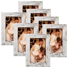 PRICES MAY VARY. Total 7PCS - 4 x 6 frame, suitable for 4"x6" photo/prints/artwork. Multiple 4 by 6 picture frame set allow you to build your own gallery wall. Made of high-quality MDF wood with exquisite brown finish, your precious pictures will be well protected and displayed more beautifully. Can be hung on the wall or stand on table top vertically or horizontally. The sturdy stand bracket provides strong support for the 4x6 frame, and easy-open tabs make changing photos a breeze. Carefully p Farmhouse Style Frames, Picture Frame Set, Rustic Picture Frames, 5x7 Picture Frames, 8x10 Picture Frames, Rustic Pictures, Cadeau Parents, 4x6 Picture Frames, Picture Frame Sets