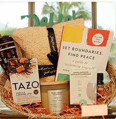 "\"Let Me CHAI in Peace!\" Relax, Rewind & Recharge\". Rest & Relaxation Tea gift basket. Nothing says relax and recharge like a cup a piping hot tea & a good book!" Tea Gift Basket, Relaxation Gift Basket, Cookie Crunch, Relaxing Tea, It's Monday, Relax Spa, Relaxation Gifts, Cup A, Vanilla Cookies