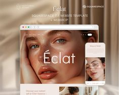 an image of a website page with the word eclat on it and images of women's faces