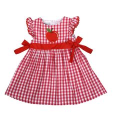 100% Cotton Preppy Gingham Dress For School, Cute Plaid Dresses For School, Red Plaid Dress For Spring Picnic, Red Plaid Dress For Picnic In Spring, Red Cotton Plaid Dress For Picnic, Gingham Dresses For School In Spring, Plaid Summer Dress For School, Cute Red Dress For School, Plaid Dresses For School In Summer