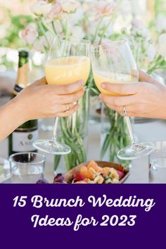 From the food to the wedding decor to playing lawn games, having a brunch wedding means things don’t have to be traditional. You’re serving avocado toast, after all! Read on for our roundup of the top brunch wedding ideas to help you plan a day to remember. #BrunchWedding Morning Wedding Food Ideas, Summer Brunch Wedding, Intimate Brunch Wedding, Brunch Wedding Cake Ideas, Sunday Wedding Ideas, Brunch Theme Wedding Reception, Wedding Day Brunch Ideas, Day After Wedding Brunch Ideas