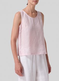 Linen Sleeveless Pullover Top Spring Relaxed Fit Scoop Neck Tank Top, Chic Sleeveless Vest Top, Chic Sleeveless Summer Tank Top, Chic Summer Tank Vest, Everyday Spring Sleeveless Tank Top, Versatile Cotton Sleeveless Vest, Versatile Sleeveless Cotton Vest, Spring Sleeveless Linen Camisole, Chic Cotton Tank Camisole