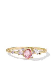 Dainty Gold Ring w/ Pink Crystal & Lilac Moonstone Side Crystals | Affair by Oomiay – Oomiay Jewelry Pink And Gold Ring, Gold And Pink Jewelry, Promise Ring Ideas, Senior Ring, Coquette Jewelry, Dainty Gold Ring, Upscale Fashion, Preppy Jewelry, Gold Promise Rings