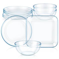 three clear glass jars with lids and plates