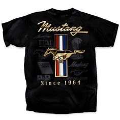 This Classic Style Ford Mustang Since 1964 Tribar Logo Short Sleeve T-Shirt Features A Large Gold Tri-Bar Logo From The 1964 Mustang, On Top Of A Tonal Background Of Various Mustang Logos From Over The Years Printed On The Back Print. With The Mustang Pony Logo On The Left Front Chest. One Of Our Most Popular Tees Ever, This Classic Tee Is Sure To Be A Favorite In Anyone’s Mustang Shirt Collection. 5.3 Ounce 100% Heavyweight Pre-Shrunk Cotton Preshrunk T-Shirt Printed On Both Back And Front Left Ford Mustang 1964, Mustang Logo, Mustang T Shirts, Wish Shopping, Boys T Shirts, 100 Percent, Graphic Shirts, Ford Mustang, Nevada