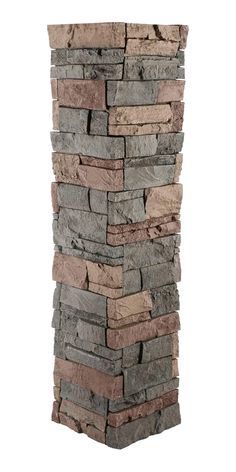 a tall stack of stacked rocks on top of each other in front of a white background