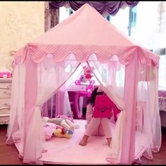 Brand New Big Pink Princess Playhouse Tent. Perfect For Indoor And Outdoor. Very Light To Carry, Easy To Fold And Clean. Comes With A Carry Bag. *Toys Are Not Included. Indoor Tent For Kids, Princess Playhouse, Baby Tent, Pink Tent, Childrens Tent, Indoor Tents, Kids Castle, House Tent, Kids Teepee Tent