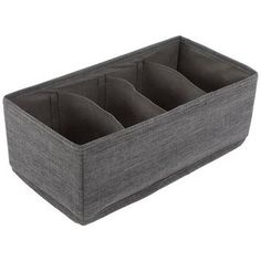 a gray storage bin with six compartments