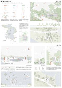 several diagrams showing the various stages of an urban park