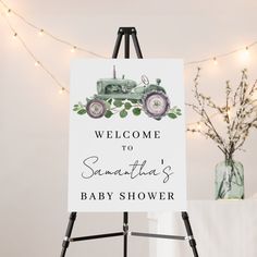 a welcome sign for someone's baby shower