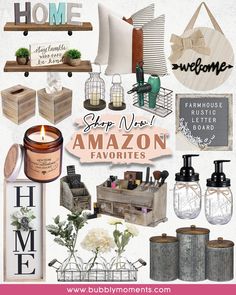 a bunch of items that are sitting on top of a table with the words shop now amazon