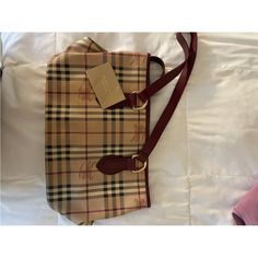 Authentic Burberry Is A Classic. In Great Condition. No Tears. Comes With Authentic Tag And Dust Bag. Measurements Shown In Images. Will Ship Insured. Bag Measurements, No Tears, Everyday Bag, Burberry Bag, Burberry, Dust Bag, Bag Lady, Red, Women Shopping