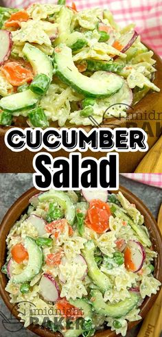 this cucumber salad is loaded with fresh vegetables